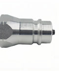 Side view of a Two Pack Half Inch ISO 5675 Poppet Valve Hydraulic Quick Connect Male Coupler Nipple for tractor use.
