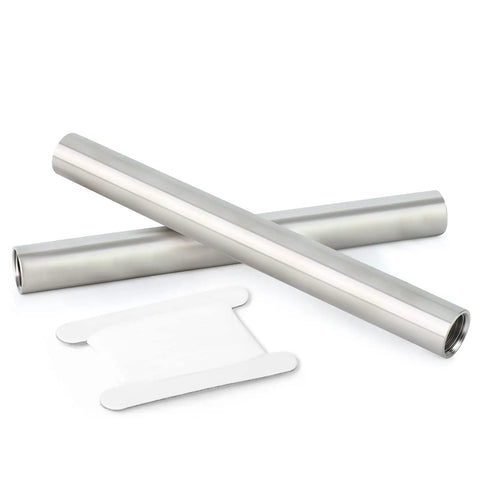 2-Pack Stainless Steel Pipe Nipples 1/4 NPT Female X 1/4 NPT Female, 10 Inch Length, 304 Stainless for Plumbing