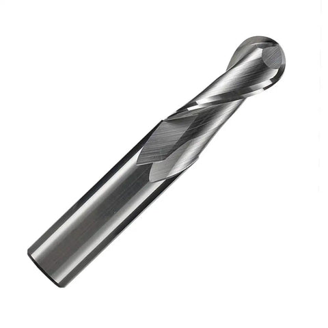 CNC Router Bit 2 Flute Up Cut Ball Nose End Mill For Wood Plastic Aluminum, Heavy Duty Spiral Cutter with 1/2 Inch Shank, Model SQ2463