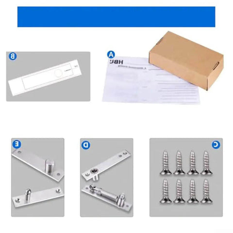 Installation hardware for Built Tough Stainless Steel Pivot Door Hinge With 360 Degree Swivel And Invisible Floor And Ceiling Mount