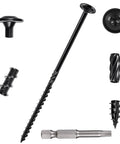 Heavy Duty 6 Inch Size 14 Lag Screws For Exterior Wood With Washer Head, Rust Resistant And Self Drilling Tips, close-up view