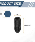 Beefed Up 10 Pack Of M6 X 14Mm Hex Socket Ball Plungers High Carbon Steel Spring Detent Pins Black dimensions with size indicators.