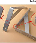 Built Like A Tank 90 Degree Wall Shelf Brackets Heavy Duty Triangle Corner Supports in stainless steel finish.