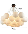 Bubble Glass Chandelier White Ball Suspension Pendant Lamp Hanging Light for Living Room Bedroom Home Decor,Modern in large size.