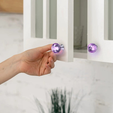 Hand pulling cabinet with Crystal Drawer Knobs Set 20 Pcs Diamond Dresser Knobs 30mm Multicolored Cute Style With Included Screws