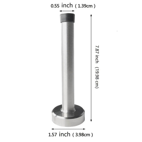 Long 8 Inch Stainless Steel Door Stopper Heavy Duty Brushed Finish With Rubber Absorber Anti Collision Wall Protector 1 Pack