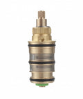 Premium Shower Thermostatic Valve Core Mixer Insert With Splined Shaft For Metal Faucet Restoration showcasing solid brass body with black seals.