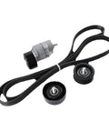 Top Rated Belt Tensioner And Idler Pulley Kit Replaces 6PK2125 With 25281-25000 Fits 2.0L 2.4L Engines black belt, pulleys, and tensioner