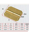 Heckin Stylish Gold Cabinet Hardware Door Hinges With Screws Vintage Butt Hinges Built Like A Tank Stainless Steel Plates, 7cm size.