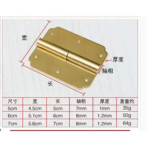 Heckin Stylish Gold Cabinet Hardware Door Hinges With Screws Vintage Butt Hinges Built Like A Tank Stainless Steel Plates, 7cm size.