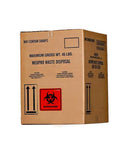Heavy Duty Biohazard Stickers 5.5 X 5.5 Inch Labels Pack Of 10 on cardboard waste disposal box for hazardous materials.