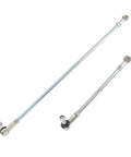Beefy Go Kart Tie Rods Steel Alloy For Precision Steering, two silver rods with ball joints, durable steel linkage