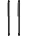 Rear Shock Absorbers For Ford F-150 2004 To 2012 And Lincoln Mark LT 2006 To 2008 Replacement Shocks Beefy Heavy Duty For A Smooth Ride Bolt On No Springs Or Mounts Included, two black heavy-duty shocks standing upright