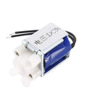 Two Way Normally Closed Solenoid Valve DC5V 0.22A with wires, compact design for water and air control in DIY projects.