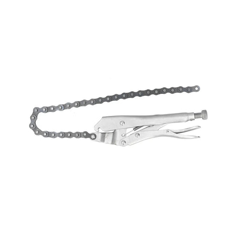 Locking Chain Clamp For Auto Repair Adjustable Chain Grip Wrench In High Carbon Steel Heavy Duty Pipe Vise Tool For Workshop Irregular Shape Holder With Steady Hold SK129A, chain open