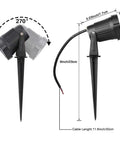 Dimensions of 6 Pack Low Voltage Outdoor Landscape Lights 6W LED Spotlight Kit 12V 24V Waterproof Warm White Garden Lawn Yard Pathway Lighting