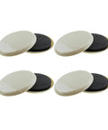 8 Pack Heavy Duty Furniture Sliders Reusable Glide Discs For Chair Couch Table Legs Smooth Carpet Glide Floor Savers Slide Heavy Couches With Zero Effort Like Butter On Any Surface close-up view of glide discs with smooth surface and black bottom.