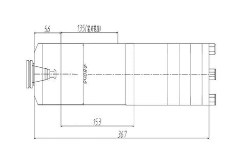 Heavy Duty 1.8KW ISO20 Water Cooled CNC Spindle With Automatic Tool Changer 24 Position Magazine 220V design specifications and dimensions.