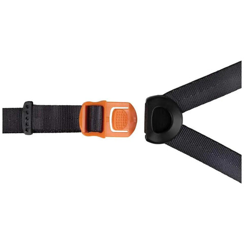 Close-up of adjustable nylon strap with orange clip for Chin Strap For Hard Hats With Multi Point Attachment And Soft Chin Cup