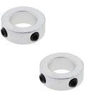 Four Pack 5/8in Bore Solid Steel Shaft Collars With Locking, Bare Shaft Check Collar, Fixed Limit Ring And Stop Screws For Machinery And Industrial Use, Beefed Up Heavy Duty Precision Fit. two collar set