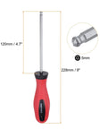 Two Piece Magnetic Ball End Hex Screwdrivers Set 5mm Hex 120mm Rod 9 Inch Total Length S2 Steel Chrome Plated