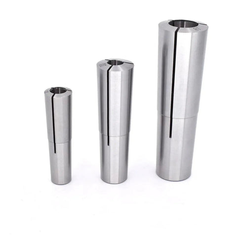 Heavy Duty Collet Chuck Holder Kit Featuring 65Mn Steel MT2 MT3 MT4 Taper Cone With M10 M12 M16 Springs, three sizes displayed.