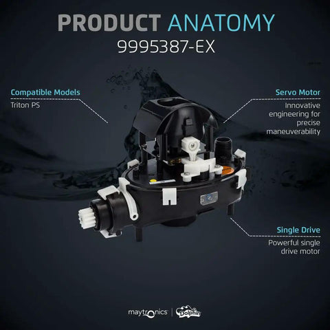 Plug And Play Replacement Motor Unit For Robotic Pool Cleaner 9995387-EX Compatible With Triton PS Maytronics Certified Genuine Parts