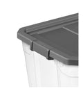 Heck Yeah 2 Pack 108 Quart Stackable Storage Containers With Deep Recessed Latch Lids clear plastic lid detail