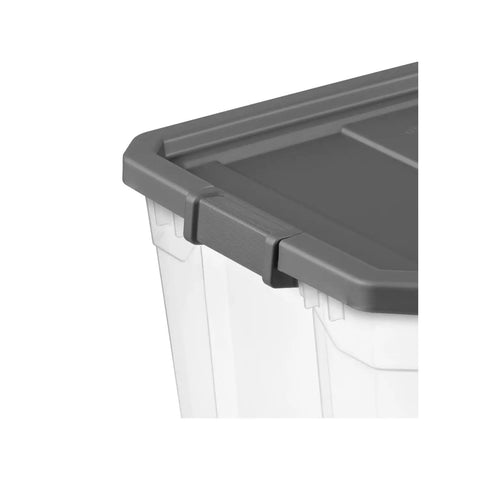 Heck Yeah 2 Pack 108 Quart Stackable Storage Containers With Deep Recessed Latch Lids clear plastic lid detail