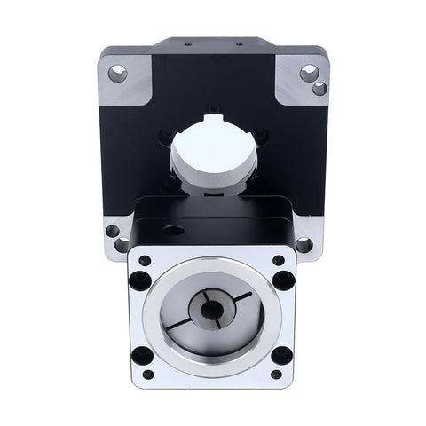 85mm CNC Hollow Rotary Actuator Rotating Platform Input Shaft 8mm showing front and top view.