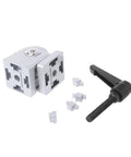 Self Closing Reversible Door Hinge With Zinc Alloy Pivot Joint And Handle, Flexible Corner Hinge components on white background