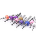 10Pcs PCB Micro Drill Bits Set One Eighth Inch Shank Tungsten Carbide Mini Twist Drill Bits For SMT CNC Precise 2.1-2.5 mm