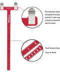 All In One Archery Bow Square Kit For Recurve And Compound Bows Aluminum Bowstring Ruler With Dual Units Red close-up
