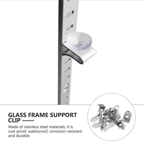 Heavy Duty Metal Partition Shelf Bracket Clips For Glass And Wood Panels 200 Pack Anti Oxidation Solid Bearing Frame