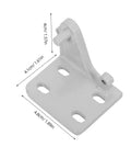 Rock Solid Metal Refrigerator Lower Hinge Assembly Two Piece Set For Freezer And Cooler Doors in white, measuring 4.8cm by 4.1cm.