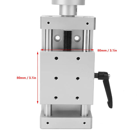 Rugged Linear Stage With 50mm Travel, Manual Cross Slide Rail For CNC Positioning And Fixturing, Precision Sliding Table For Lab, Workshop Or Production Equipment, Great For Fine Tuning Displacement And Fixture Alignment, 80x80mm aluminum body