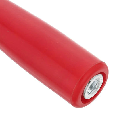 Durable 2-Piece M10x80 Revolving Crank Handle For Lathe And Milling Machines With Smooth Red Bakelite Grip And Iron Build For Heavy Duty Shop Work And Industrial Use That Makes Your Grinding Game Stronger - close-up of red bakelite grip end.