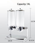 No Fuss Count Controlled Cereal Dispenser And Nut Storage Container Airtight Dry Food Jar with dual 14L capacity.
