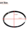 MINI Cooper Dope Chrome Headlight Trim Ring Bezel Pair For F55 F56 F57 2014-2021, showing size measurements, driver side