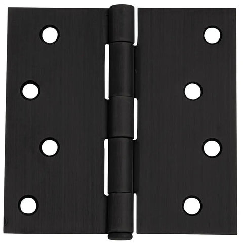 Four Inch Matte Black Interior Door Hinges Value Pack With Three Heavy Duty Leaves Pre Lubricated For Dead Silent Swing and quick install.