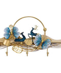 Heavy Duty Wall Mount Coat Hooks For Entryway And Closet in gold with decorative flowers and deer, ideal for stylish organization.