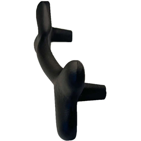 Side view of 4 Inch Dog Bone Style Cast Iron Barn Door Gate Drawer And Cabinet Pull In Black Finish For Rustic Farmhouse Decor Easy To Install Hardware.