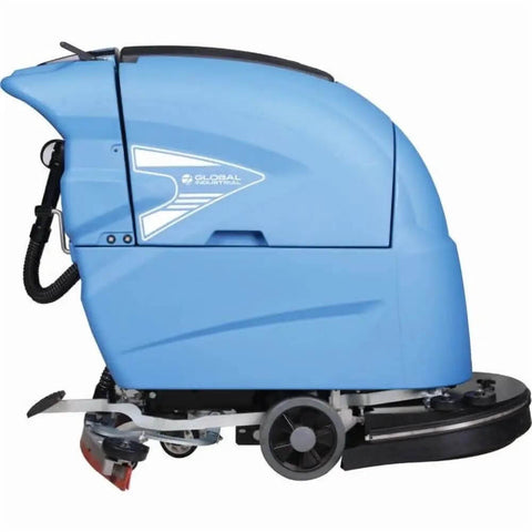 Side view of Pro Grade Auto Walk-Behind Floor Scrubber With 20 Inch Cleaning Path, Cleans Fast With Up To 22,000 Sq Ft Per Hour