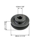Single Groove V-Belt Pulley For 4L A AX Belts, 2.70 Inch Outer Diameter, 5/8 Inch Bore, Cast Iron Sheave with measurements