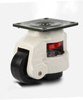 Heavy Duty Leveling Transport Casters 4 Pack With 500kg Capacity For Workbenches, Utility Carts And Equipment, Industrial Plate Swivel Wheels, Adjustable Non Slip, Durable Aluminum Body, Wear Resistant Nylon Wheel, black wheel with aluminum body