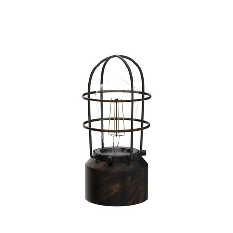 Industrial Table Lamp With Touch Control And 3 Way Dimming, Lit Vintage Iron Cage Desk Light For Bedroom And Office