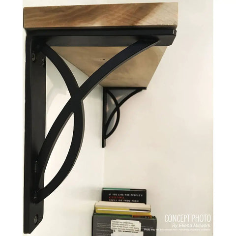 Miller Powder Coated Black Two Piece Millwork Kit One And A Half Inch Wide By Ten Inch Deep By Twelve Inch High installed on shelf