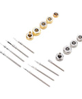 Pro Grade Watch Repair Kit With Stainless Steel Crowns And Stem Spares In Multiple Sizes displayed on white background