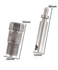Vertical Hydraulic Jack Oil Pump Repair Kit With 55mm Piston Plunger And Cylinder Seal, metal components, side view.