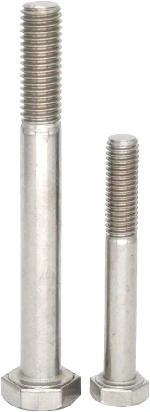 Two hex bolts from Stainless Steel Hex Bolts Set 10 Piece M6 M8 Half Thread Hex Head Machine Screws For Furniture Building Construction